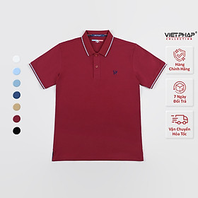 Áo Polo Nam VIỆT PHÁP Form Luxury - Thun 4 Chiều Trơn , lịch lãm, sang trọng 96508