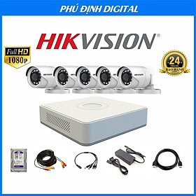 Mua Trọn Bộ Camera Hikvision quan sát trong nhà ngoài trời chống trộm chính hãng Full phụ kiện - Hàng Chính Hãng