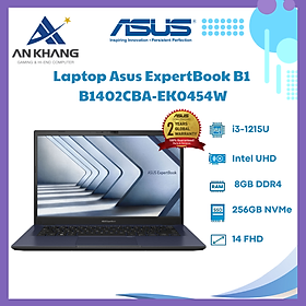 Laptop Asus ExpertBook B1 B1402CBA-EK0454W (I3-1215U/ 8GB DDR4/ 256GB PCIE/ INTEL UHD/ 14INCH FHD/ WIN11 HOME/ BLACK/ 1Y ON-SITE ) - Hàng Chính Hãng - Bảo Hành 24 Tháng