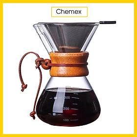 Mua Bình pha cà phê chemex kèm phễu lọc inox