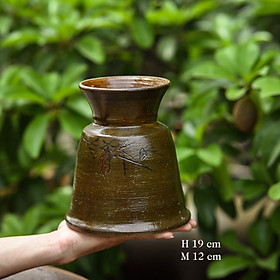 Lọ hoa gốm sứ Bát Tràng cao cấp vuốt tay độc bản vẽ tay mẫu10