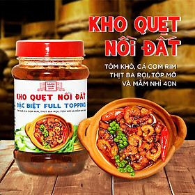Kho quẹt nồi đất Làng Chài Xưa thơm ngon đặc biệt full topping tôm khô, cá cơm rim, thịt ba rọi, tốp mỡ & mắm nhỉ 40N hủ 250g