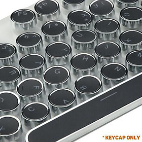 104 Phím Tròn Retro Keycaps Double Shot Tự Làm Máy Đánh Chữ Keycap Cho Đèn Nền Bàn Phím Cơ Tròn Nắp Phím - Black