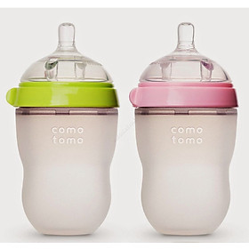 Bình Sữa Silicone Comotomo (Bình 150 ml dành cho trẻ 0-3 tháng tuổi, bình 250 ml dành cho trẻ trên 3 tháng tuổi) - Màu xanh lá