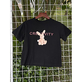 Áo thun bé gái cộc tay size đại 6-14 tuổi hình thỏ và mickey vải cotton co giãn thấm hút mồ hôi kiểu dáng thời trang