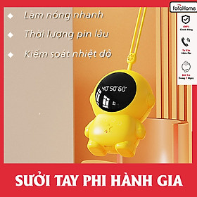 Máy Sưởi Ấm Tay Mini Sạc Bằng USB Hình Phi Hành Gia Nhiều Màu Sắc Có Màn Hình Hiển Thị Kỹ Thuật Số Dễ Thương Bằng Điện Có Dây Buộc -Hàng chính hãng