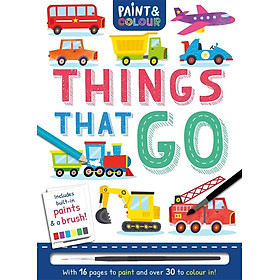 Sách tập tô màu phương tiện Paint and Colour: Things That Go | Bookmedi sách chính hãng