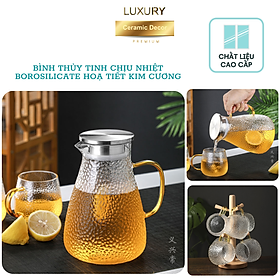 Mua Bộ Ly Thủy Tinh Chịu Nhiệt BOROSIlICATE Hoạ Tiết Kim Cương LUXURY - Hàng Nhập Khẩu