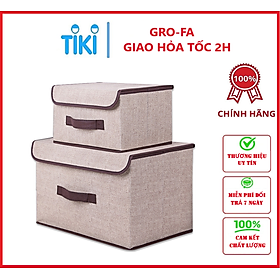 Combo 2 Hộp Vải ĐựngQuần Áo , Vật Dụng Có Thể Xếp Gọn Khi Không Sử Dụng - Chính Hãng GROFA - màu ngẫu nhiên 