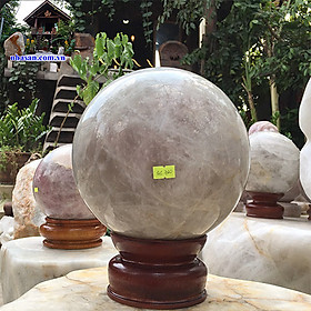Quả cầu đá thạch anh hồng tự nhiên QC760 nặng 15kg đường kính 22cm (hồng) – Vật phẩm phong thủy may mắn