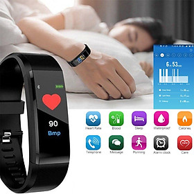 Bluetooth Sports Vòng đeo tay thông minh Nhịp tim không thấm nước oxy máu Người lớn huyết áp Màu tay theo dõi vòng đeo tay điện tử: Đen: Đen