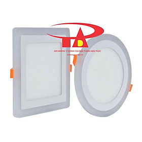 Mua Đèn led âm trần vuông siêu sáng (NÊN MUA) Công suất 3+3  6+3  12+4  18+6  ba chế độ sáng  viền xanh dương