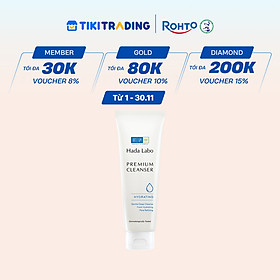 Sữa rửa mặt Hada Labo dưỡng ẩm cao cấp Premium Cleanser Hydrating 100g