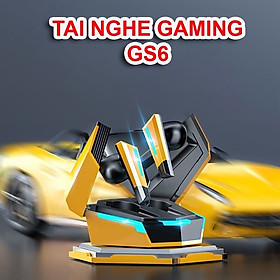 Tai Nghe Gaming V5.2 GS6 Tai Nghe Bluetooth Chơi Game Có Míc, Độ Trễ Thấp, Thiết Kế Cực Đẹp, Tai nghe bluetooth E-sport gaming V5.2,kiểu dáng siêu xe, nắp mở 2 cánh