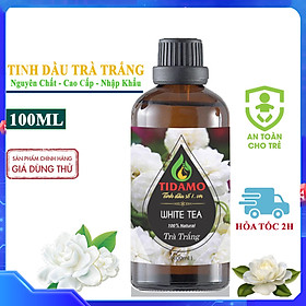 Tinh Dầu Trà Trắng Cao Cấp TIDAMO, Chính Hãng, Đạt Chuẩn Kiểm Định Cao Cấp - Tinh Dầu Xông Thơm Phòng, Thư Giãn, Khử Mùi hiệu quả - Trà Trắng 100ml