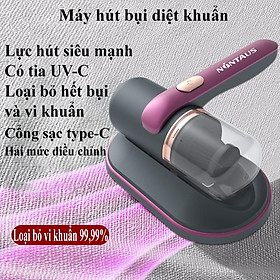 Máy hút bụi giường nệm cầm tay không dây, Máy hút bụi mini lực hút 10000PA kèm lõi lọc HEPA hút bụi diệt khuẩn hiệu quả