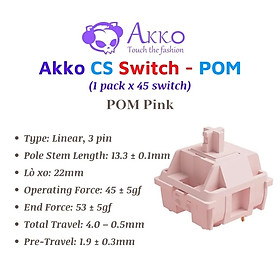 Bộ 45 Switch cơ Akko CS POM Pink - Hàng chính hãng