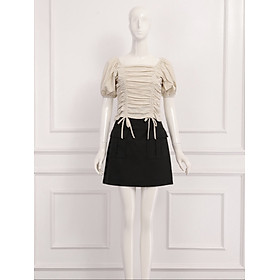 Áo kiểu nữ rút dây 2 bên dáng ôm cổ vuông tay bồng thiết kế cao cấp tkfashion - smka185