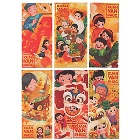 Xấp Bao Lì Xì Cao Cấp   - Chúc Mừng Năm Mới Xuân Vạn Phúc