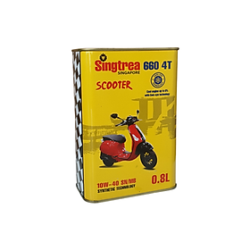 Dầu nhớt xe máy cao cấp Singtrea 660 SCOOTER 4T 10W-40 SN/MB 0.8L dành cho xe tay ga