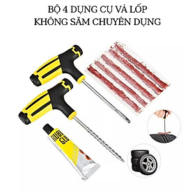 Dụng cụ vá lốp xe không ruột chuyên dụng kèm bơm lốp đạp chân hàng cao câp