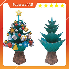 Mô hình giấy 3D Lễ hội Giáng Sinh Cây thông và quà Christmas Tree with Ornaments