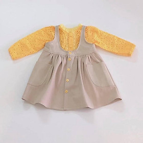 Yếm bé gái Nâu kem áo vàng dài tay - AICDBGJNLXMI - AIN Closet