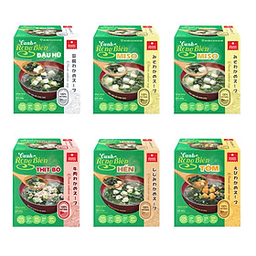 Combo 6 hộp Canh rong biển Asuzac (40g x 6 hộp) - Đủ 5 loại canh rong biển Asuzac