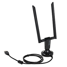 Bộ điều hợp Wifi 1200Mbps USB3.0 Bộ điều hợp không dây USB Băng tần Daul (2.4G / 300M + 5G / 867M) 802.11ac Ăng-ten 5dBi kép cho máy tính để bàn