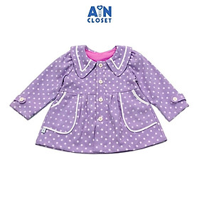 Áo khoác baby doll bé gái họa tiết Bi tím thô nhung - AICDBGRQOVKS - AIN Closet