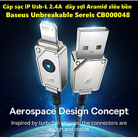 Mua  Usb-iP   Cáp sạc cho iP dòng sạc 2.4A dây từ sợi aramid siêu bền Baseus Unbreakable series CB000048 _ Hàng chính hãng