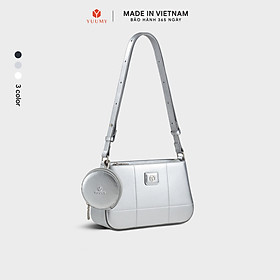 Túi Yuumy ( Thời trang nữ hiện đại kèm ví mini size 24 - Túi đeo chéo da Glossy YN311 ) - bạc