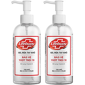 Combo 2 Chai Gel Rửa Tay Khô Sạch Siêu Nhanh Lifebuoy Bảo Vệ Vượt Trội 10 (Chai Vòi 235ml x 2)