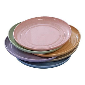 Set 8 Đĩa Lúa Mạch Dạng Vuông Màu Sắc Sang Trọng, Kích Thước 15cm - Đĩa Nhựa Sinh Học Lúa Mạch An Toàn Sức Khỏe