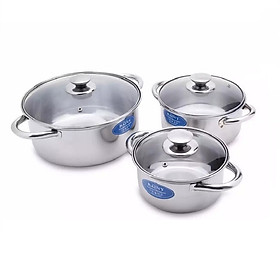 Mua Bộ 3 nồi inox nắp kính Rainy RN06TT2 - Hàng Chính Hãng