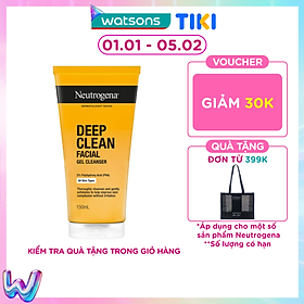 Sữa Rửa Mặt Neutrogena Deep Clean Facial Cleanser Dạng Gel Làm Sạch Sâu 150ml