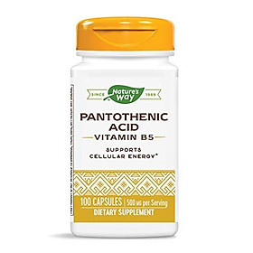 Nature's Way Pantothenic Acid, Capsules, 500 mg per serving, 100-Count