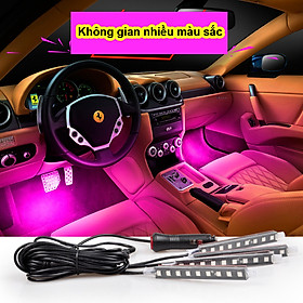Bộ đèn Led 4 thanh 9 bóng lắp gầm ghế ô tô cảm biến nhạc-Có Remote