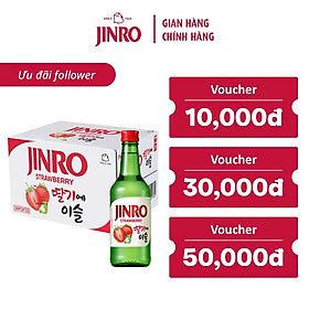 Soju Hàn Quốc JINRO VỊ DÂU 360ml - Thùng 20 chai