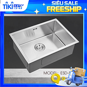 Chậu Rửa Chén Vision Manual Sink Ecalite ESD-5843HS - Chất Liệu Inox 304 Siều Bền - Ngang 58cm - Lắp Nổi/Lắp Âm - Hàng Chính Hãng