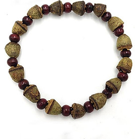 Vòng tay nam nữ "Chuông Vàng May Mắn" Bạch Đàn tự nhiên (Giao mầu tự nhiên)