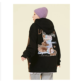 Áo hoodie nỉ bông form rộng unisex cotton mịn 100% không xù cao cấp form rộng unisex - Fonn Store