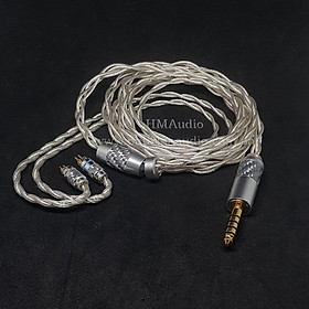 Dây tai nghe đồng mạ bạc 7N OCC Litz 23AWG đường kính dây đơn 1.25mm tết 4 sợi - Connector 2pin 0.78mm mạ vàng