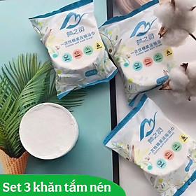 Combo 3 Khăn tắm nén du lịch cotton 70x140cm, khăn tắm nén dùng 1 lần gọn nhẹ tiện lợi khi đi du lịch