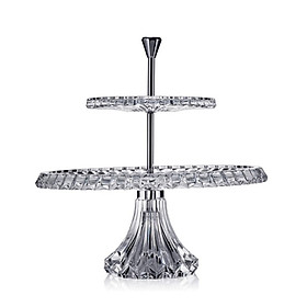 Đĩa pha lê 2 tầng Rogaska Crown Jewel 34cm màu trắng Hàng chính hãng
