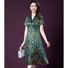 Đầm quý bà lụa Cao Cấp Sang Trọng - HATI DN9046