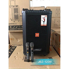 Mua Loa kéo JBZ 1206 BASS 3 tấc gỗ đặt + kèm remote + sạc + 2 micro ko dây cho karaoke gia đình  hát đường phố ..