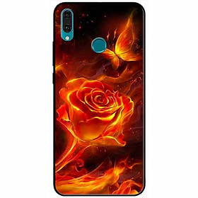 Ốp lưng dành cho huawei y9 2019 mẫu hoa hồng lửa
