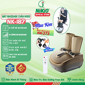 Máy Massage Chân Nén Ép Trị Liệu Suy Giãn Tĩnh Mạch Nikio NK-187 - Máy Mát Xa Dây Ấn Lòng Bàn Chân, Mu Bàn Chân, Ngón Chân, Bắp Chân - Công Nghệ Tiên Tiến: Con Lăn, Túi Khí Và Nhiệt Sưởi - Nhiều Chế Độ Matxa, Có Remote Điều Khiển