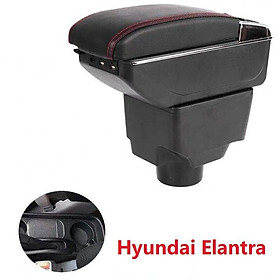 Hộp tỳ tay xe hơi cao cấp Hyundai Elantra tích hợp 7 cổng USB, chất liệu nhựa ABS và da PU cao cấp